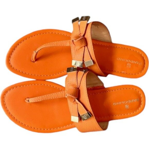 Bandolino Toe Post Sandals Bow Detail - Orange - 8.5M - Picture 5 of 10